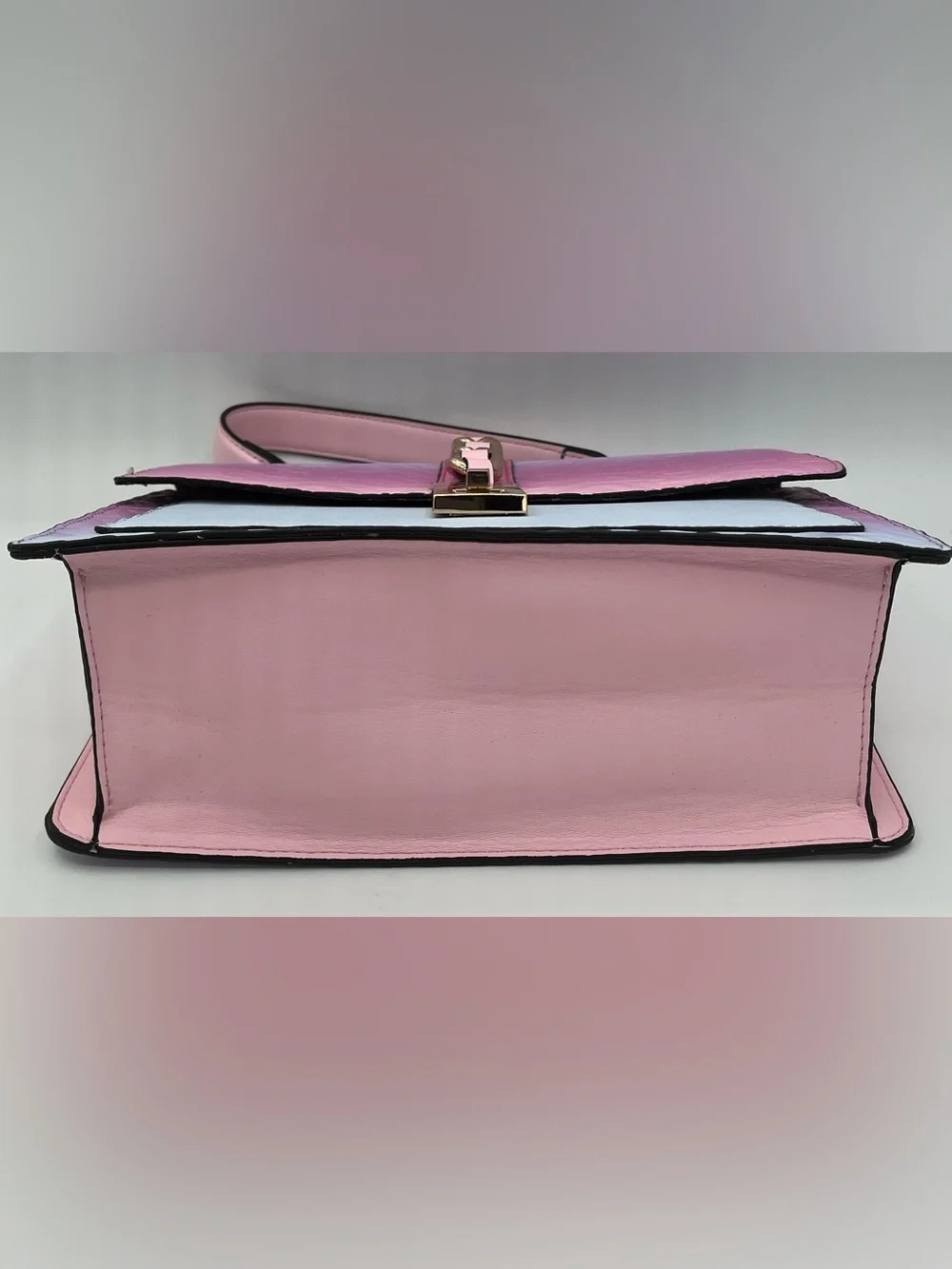 Aldo Gradient Pink and Lilac Top-Handle Satchel with Gold Chain